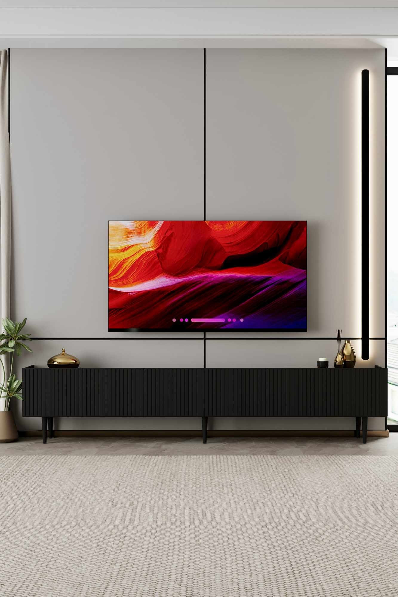 Comodă TV Capella 240, 240 x 50 x 29 cm, MDF, capacitate 40 kg — imaginea 2