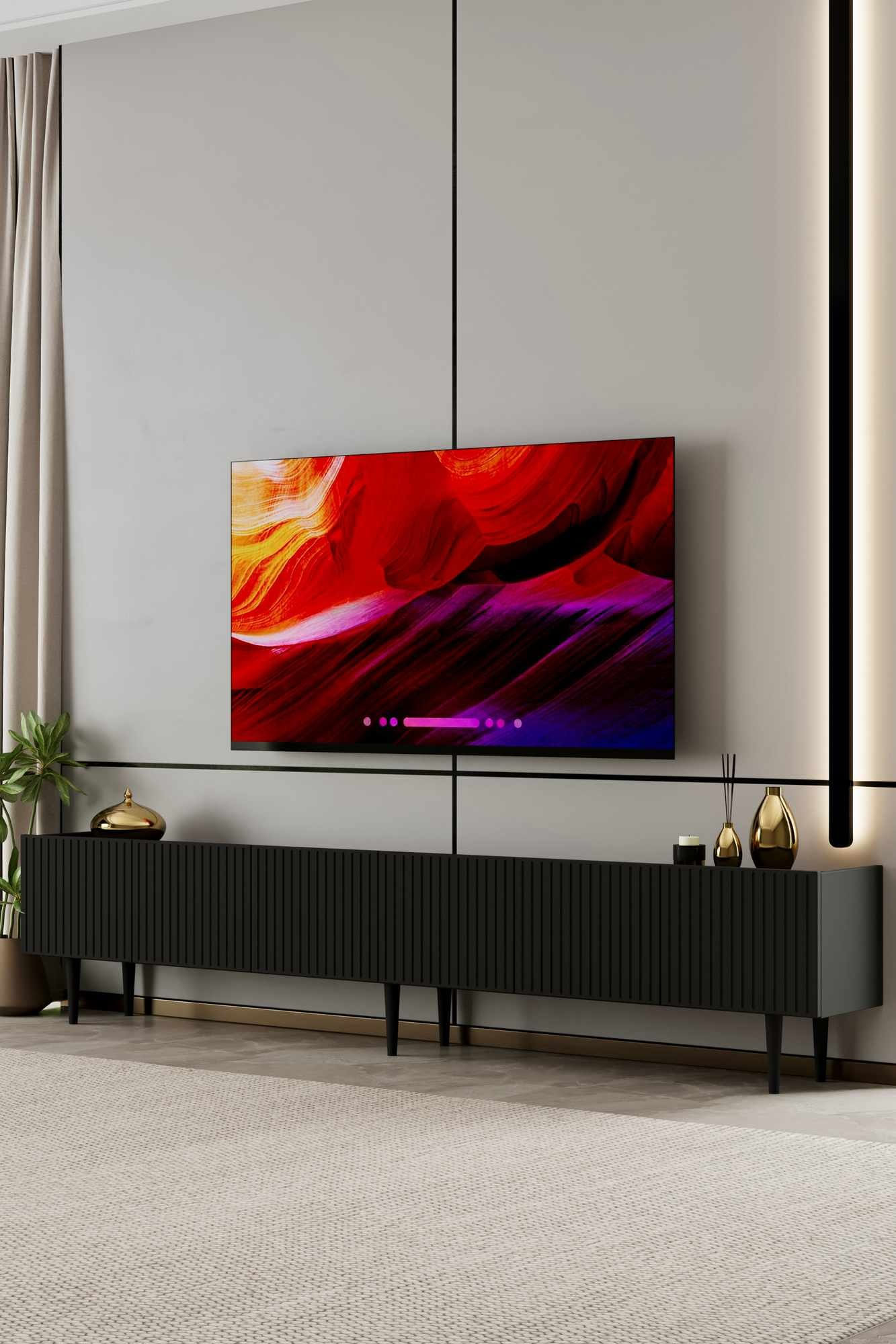 Comodă TV Capella 240, 240 x 50 x 29 cm, MDF, capacitate 40 kg — imaginea 4