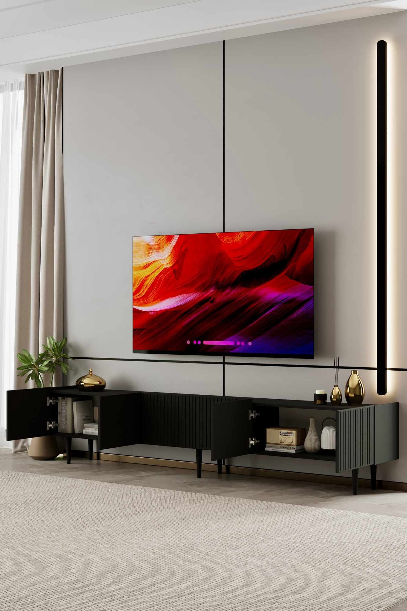 Comodă TV Capella 240, 240 x 50 x 29 cm, MDF, capacitate 40 kg — imaginea 5