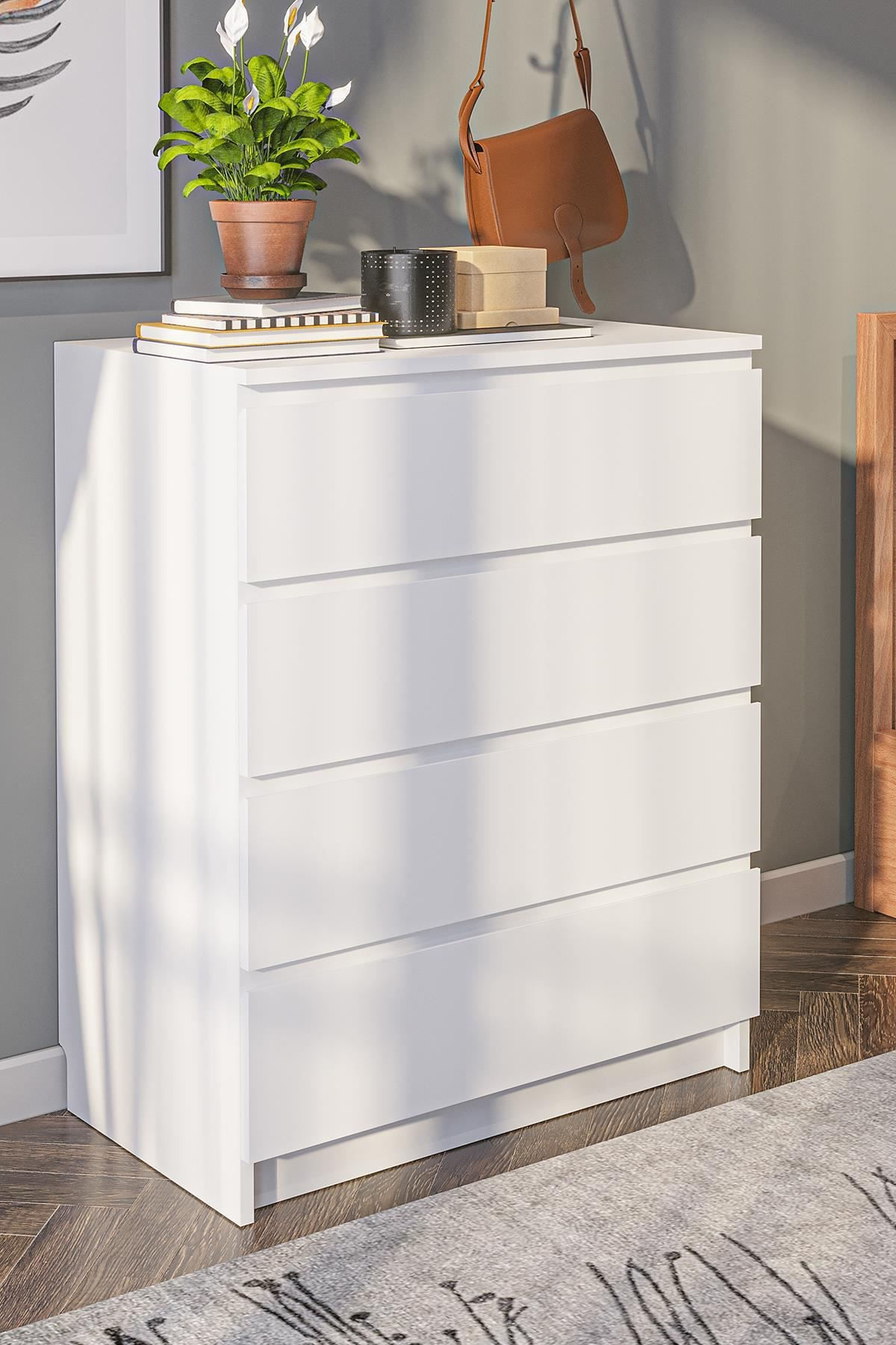 Comodă dormitor Derinkuyu 4, 80 x 100 x 48 cm, PAL melaminat, fixare pe perete, capacitate 10 kg — imaginea 5