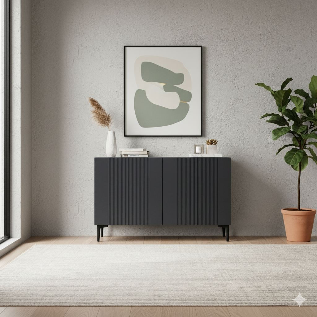Consola Corsa 120, 120 x 75 x 32 cm, PAL melaminat, spatiu de depozitare, fixare pe perete — imaginea 2