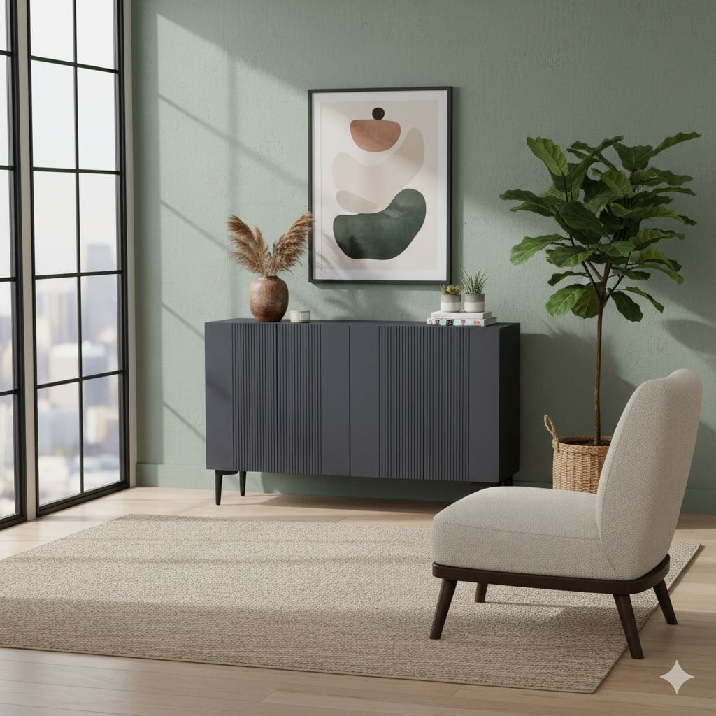 Consola Corsa 120, 120 x 75 x 32 cm, PAL melaminat, spatiu de depozitare, fixare pe perete — imaginea 4