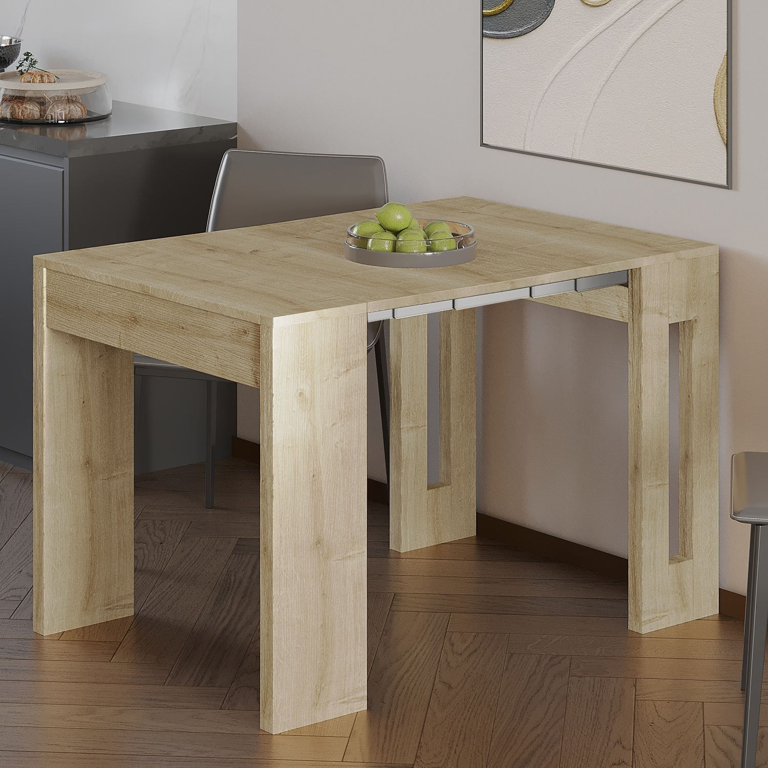 Consolă extensibilă Nivo, 80 x 76, 1 x 44 cm, PAL melaminat — imaginea 4