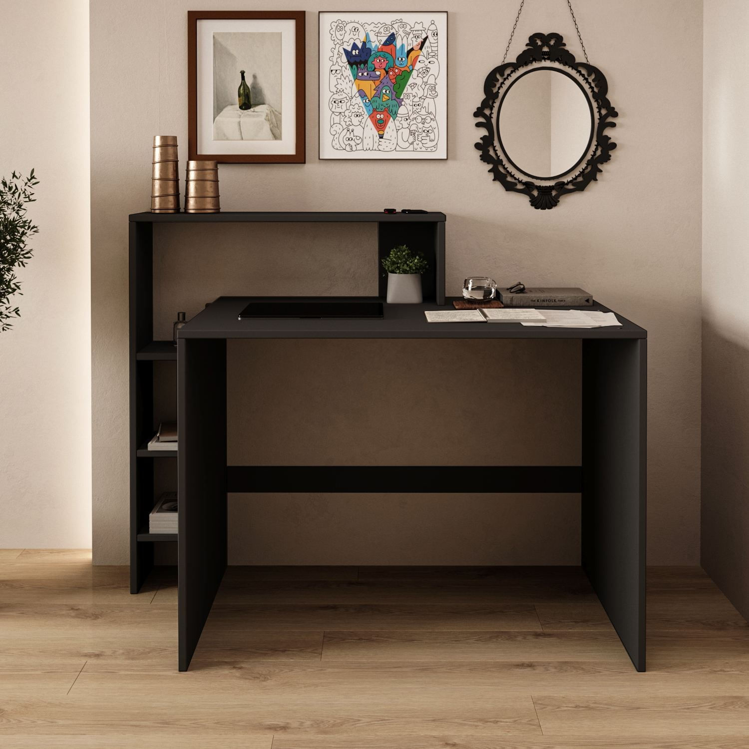 Birou Amber, 121, 8 x 96 x 55 cm, PAL melaminat — imaginea 2