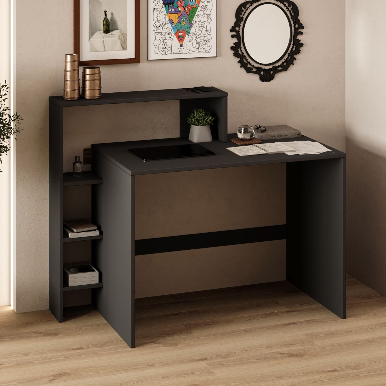 Birou Amber, 121, 8 x 96 x 55 cm, PAL melaminat — imaginea 3