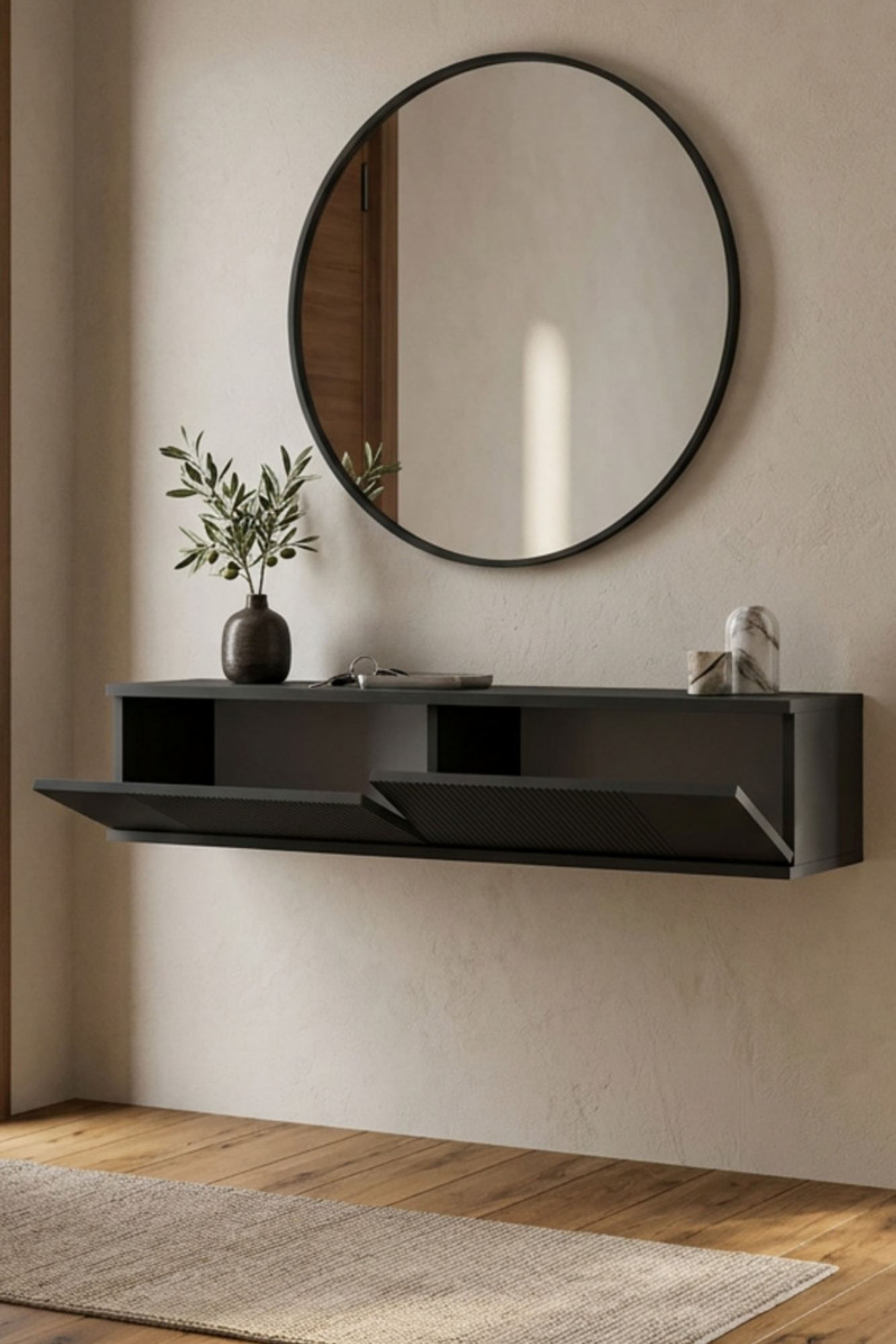 Comoda dormitor Corsa 120, 120 x 25, 5 x 29, 6 cm, PAL melaminat, fixare pe perete — imaginea 6
