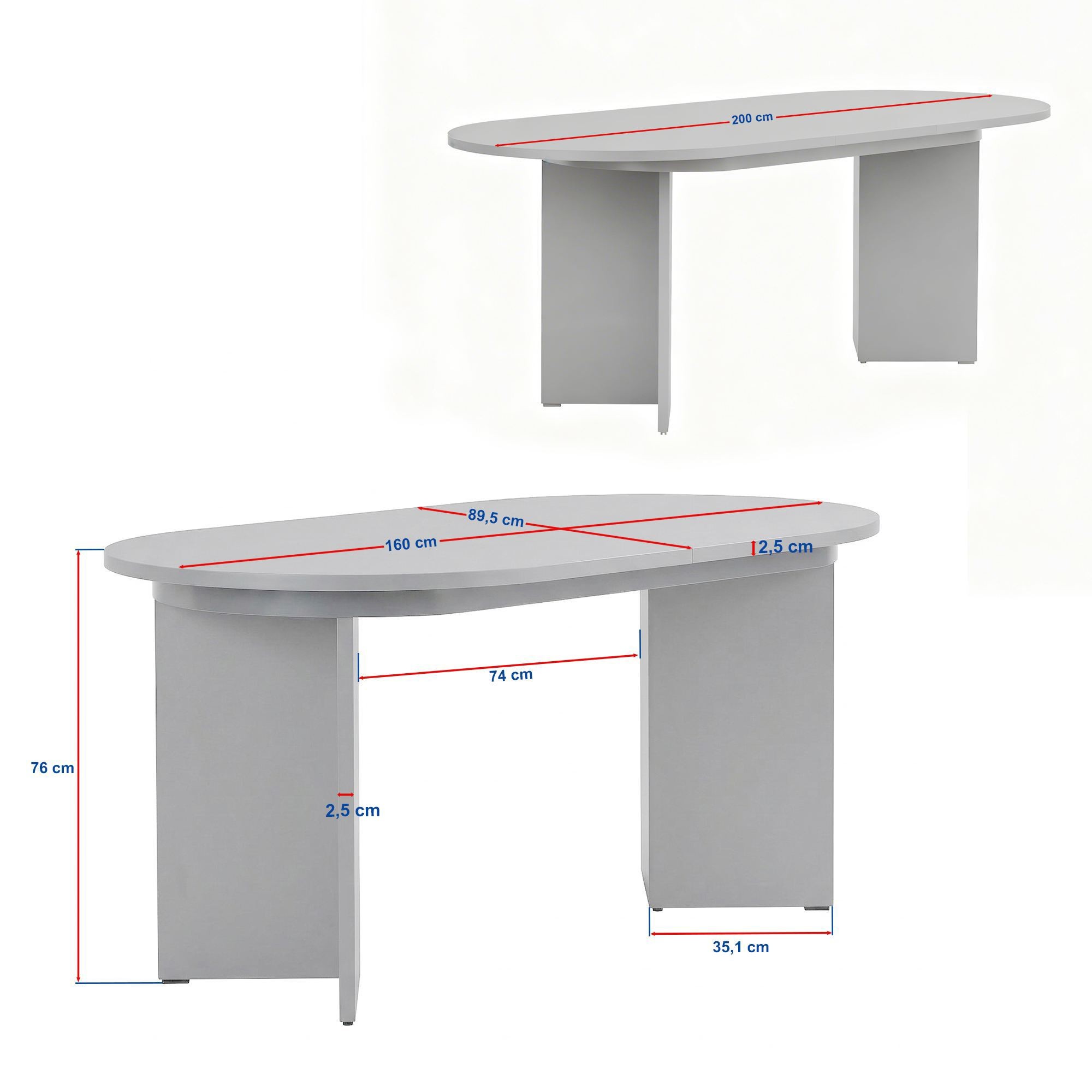 Masă dining Sorell, 160 x 75 x 90 cm, PAL melaminat — imaginea 6