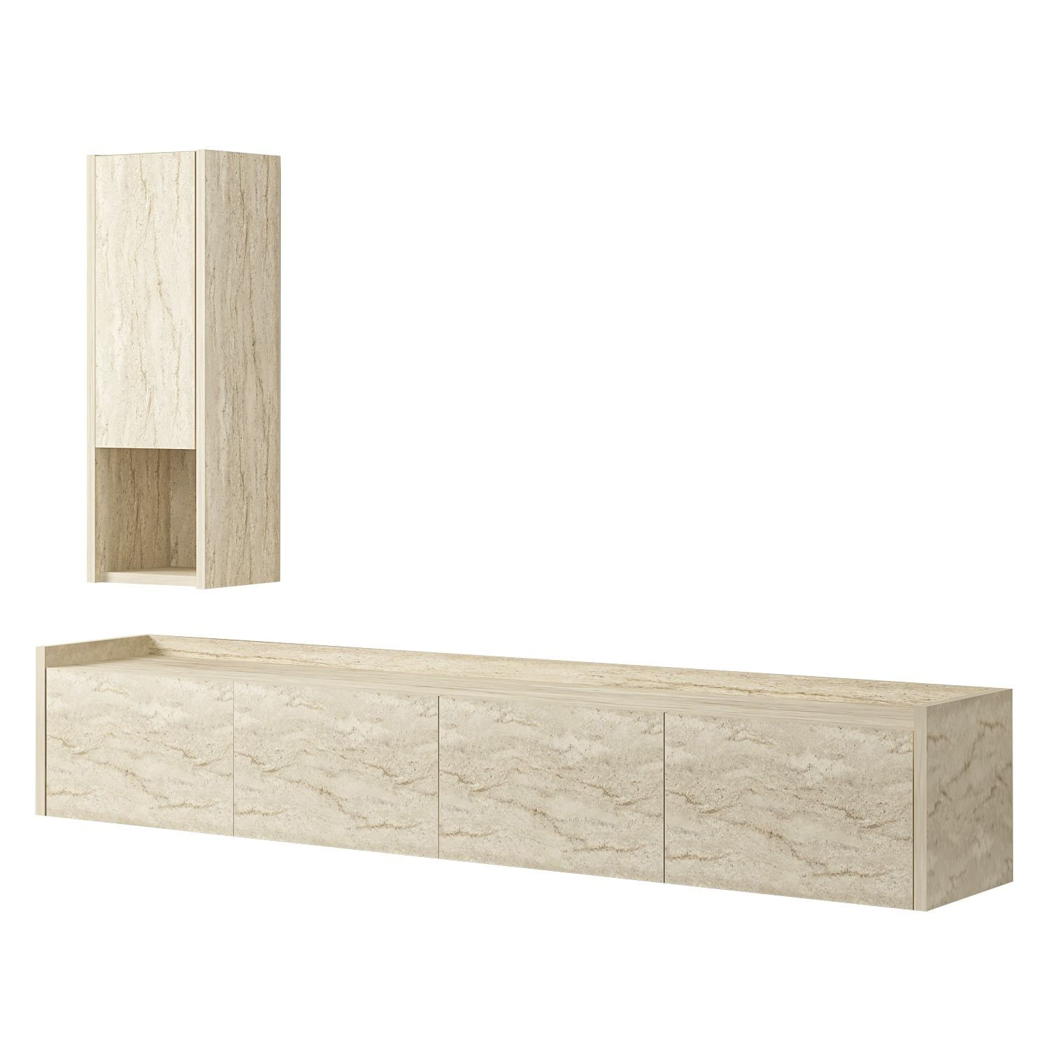 Comodă TV Sema, 160 x 35 x 29, 6 cm, PAL melaminat, fixare pe perete — imaginea 5