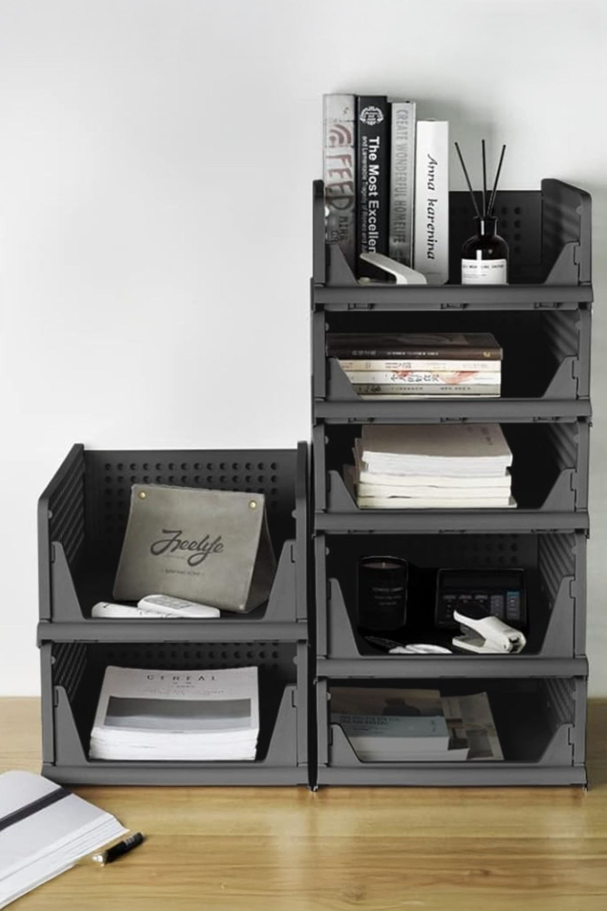 Raft multifuncțional Lavine, 33, 5 x 55, 5 x 43 cm, design modern — imaginea 7