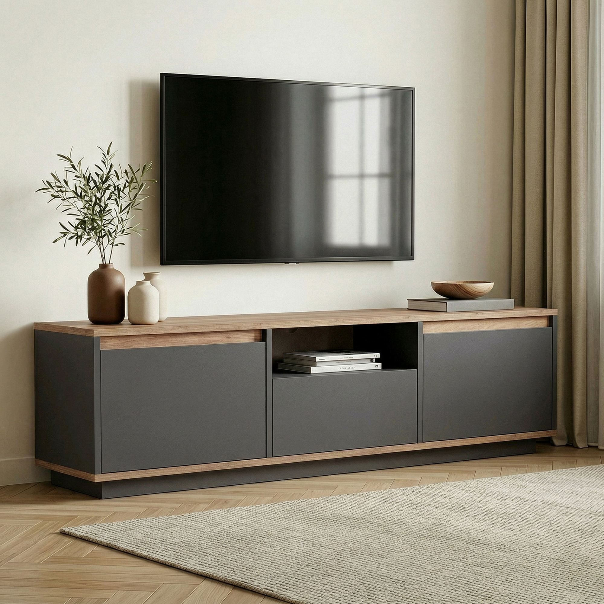 Comodă TV Sentinel, 160 x 42 x 30 cm, PAL melaminat — imaginea 4