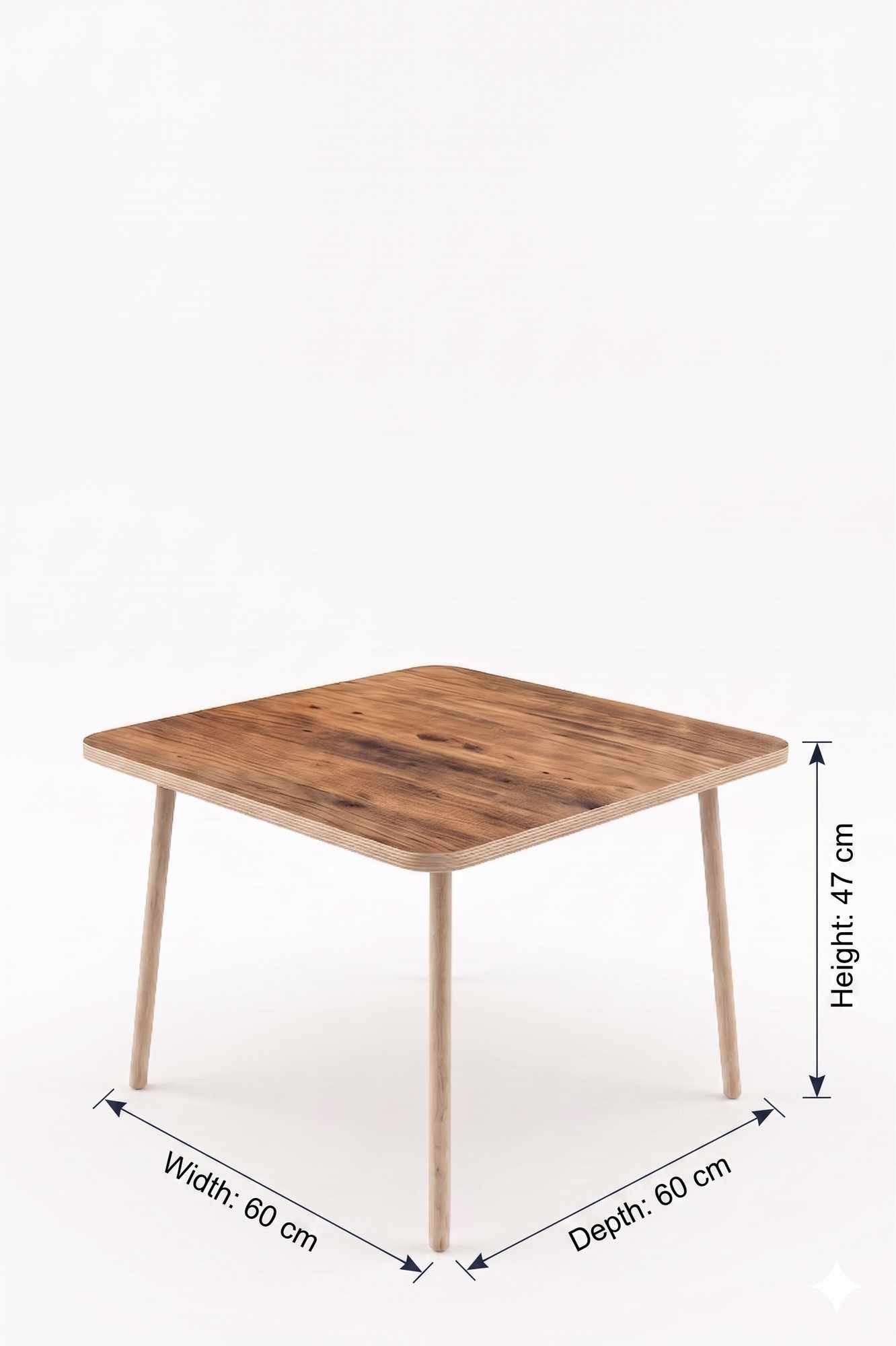 Masă de cafea Peka-249, 60 x 47 x 60 cm, PAL melaminat, design compact — imaginea 3