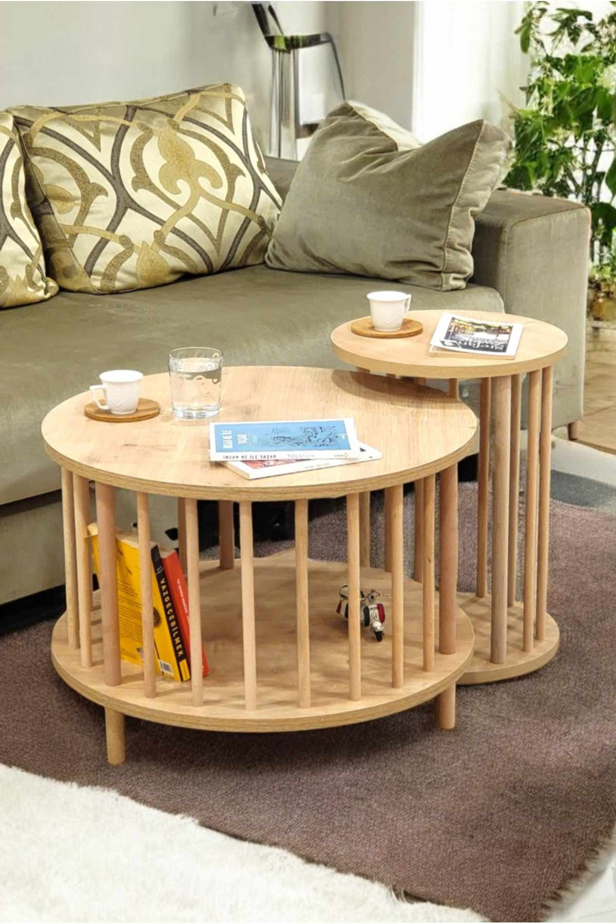 Masă de cafea Peka-Set108, PAL melaminat, design compact — imaginea 4