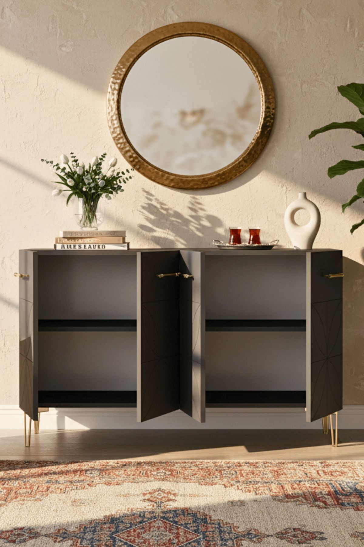 Consolă Eliz 120, 120 x 75 x 32 cm, PAL melaminat
