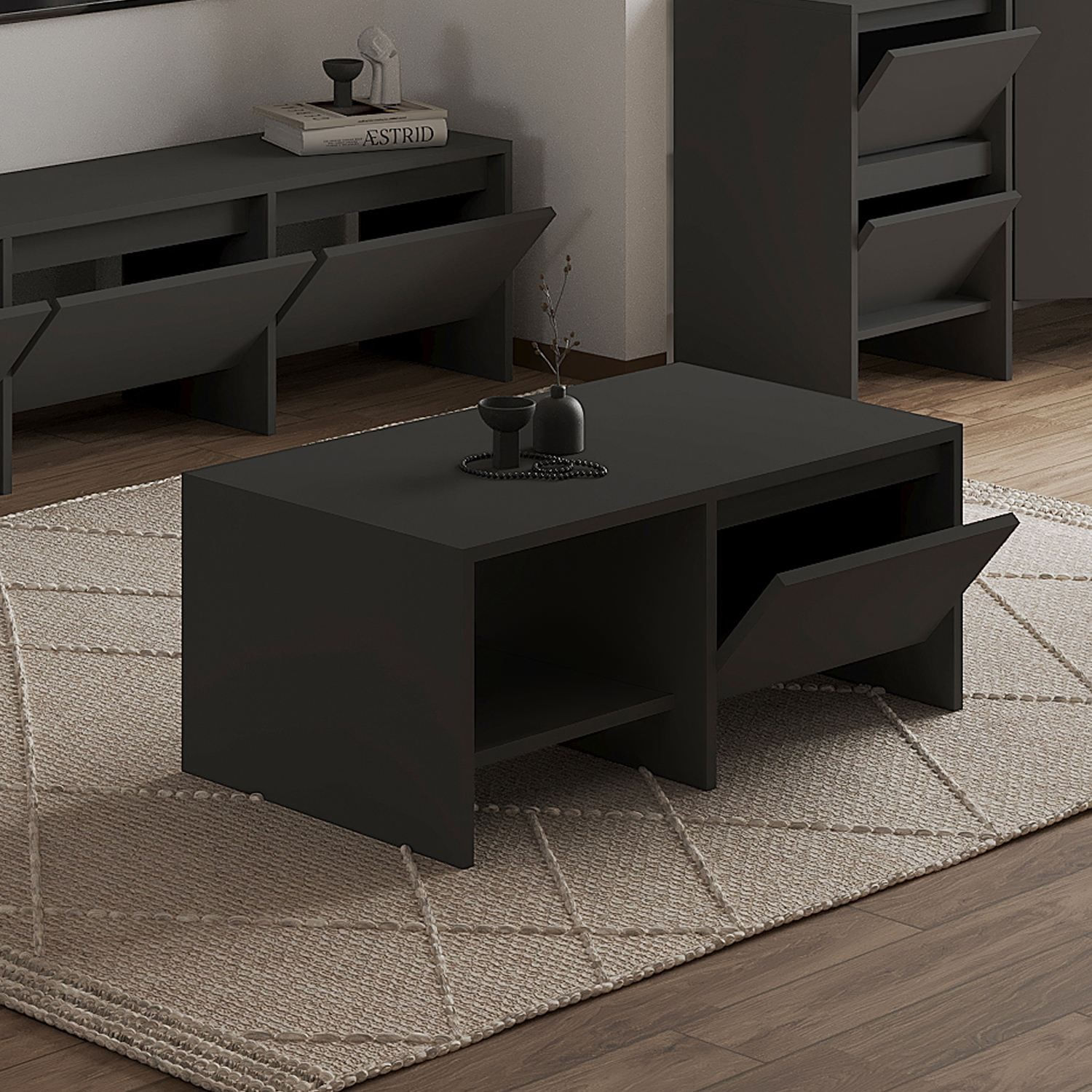 Masă de cafea Laris, 90 x 35 x 45 cm, PAL melaminat, design compact — imaginea 6