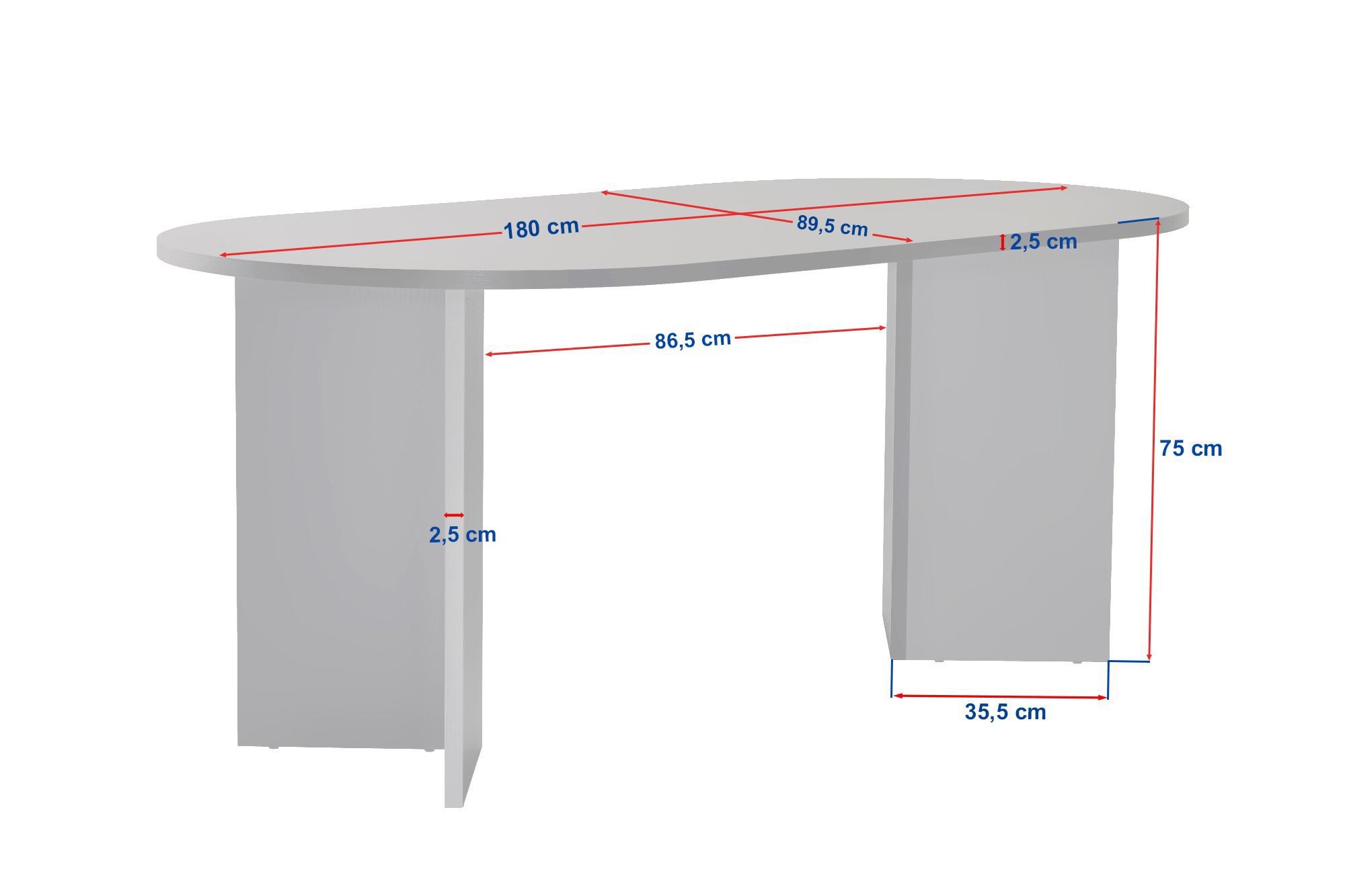Masă dining Sablin, 180 x 75 x 90 cm, PAL melaminat, capacitate 70 kg — imaginea 6