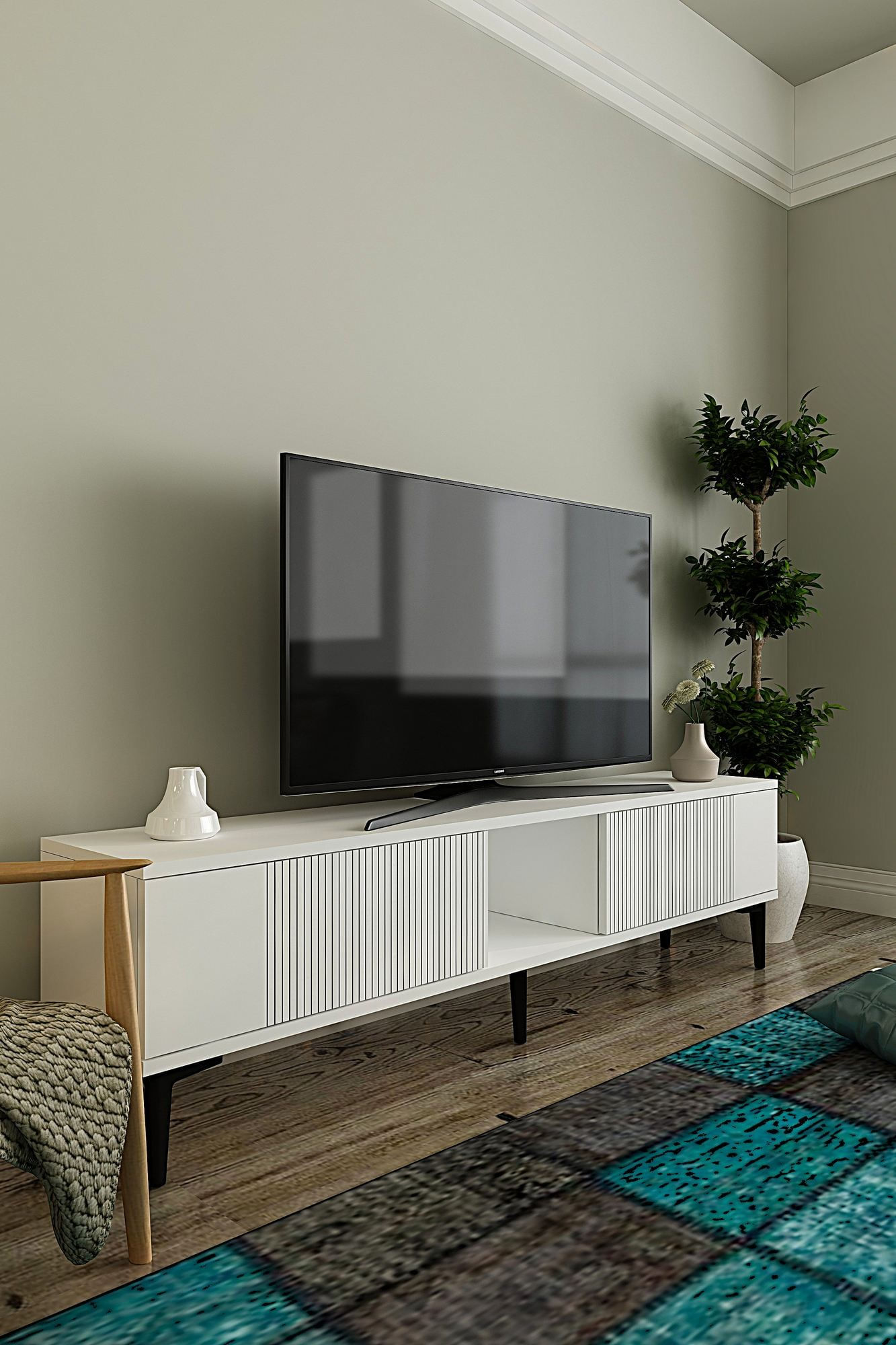 Comoda TV Corsa 150, 150 x 40, 5 x 32 cm, PAL melaminat, fixare pe perete — imaginea 3
