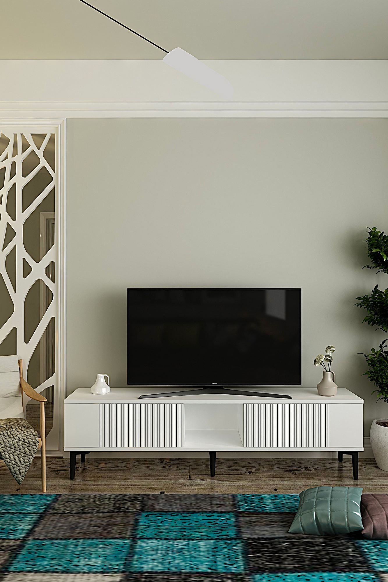 Comoda TV Corsa 150, 150 x 40, 5 x 32 cm, PAL melaminat, fixare pe perete — imaginea 6