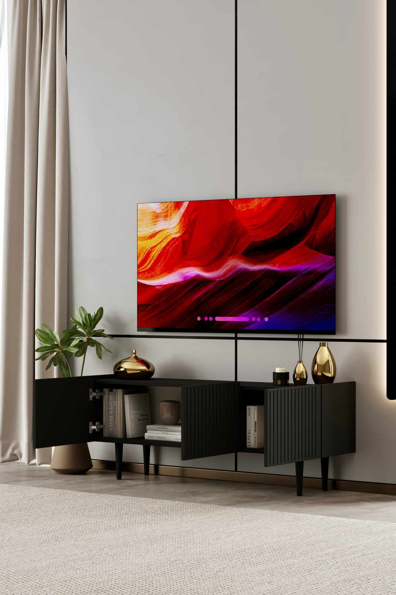 Comodă TV Capella 120, 120 x 50 x 29 cm, MDF, capacitate 22 kg — imaginea 2