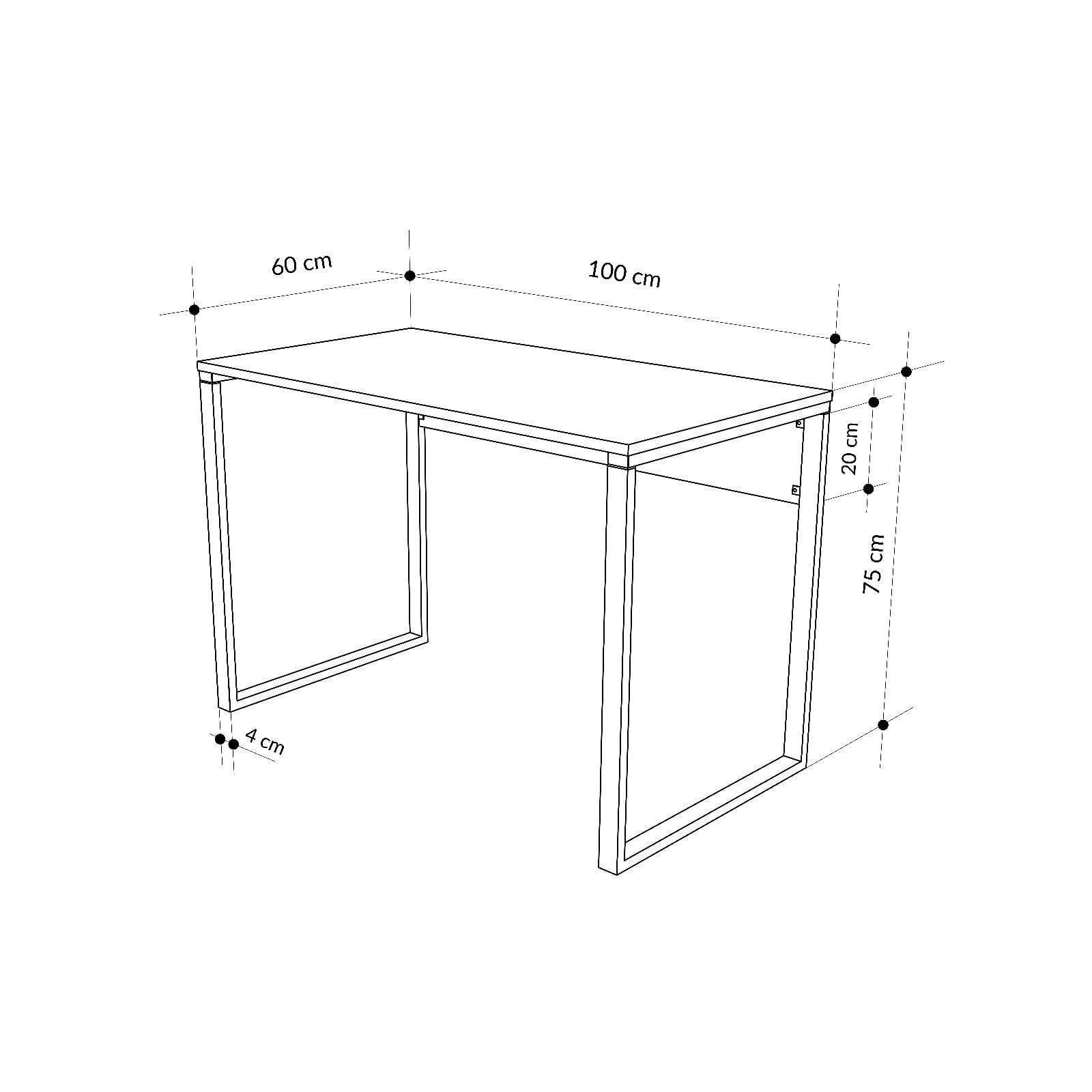Birou Inna, 100 x 75 x 60 cm, PAL melaminat, fixare pe perete, capacitate 40 kg — imaginea 2