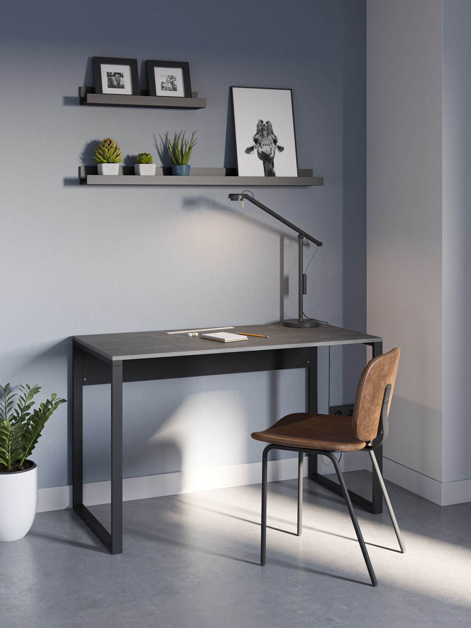Birou Inna, 100 x 75 x 60 cm, PAL melaminat, fixare pe perete, capacitate 40 kg — imaginea 3