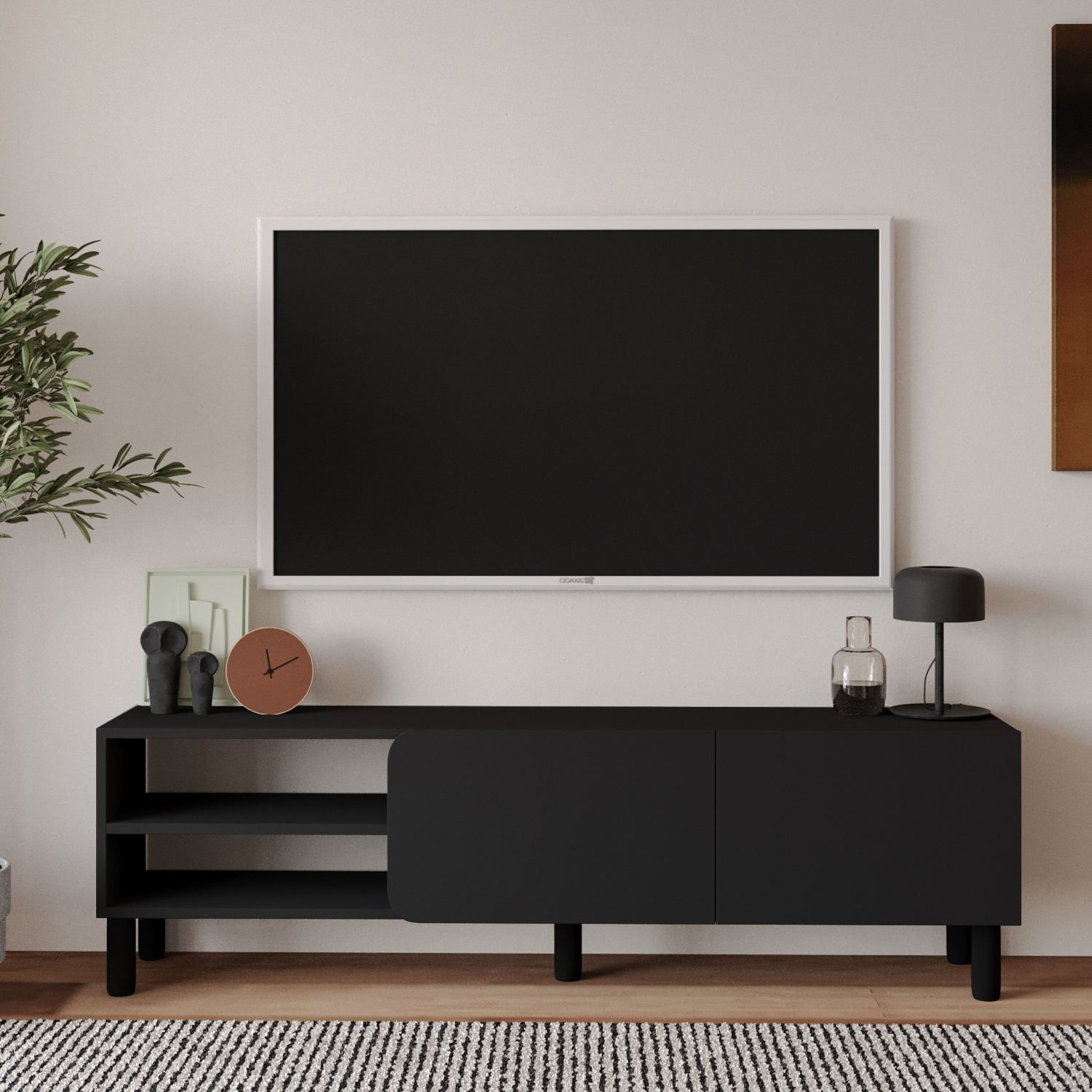 Comodă TV River, 150 x 48, 2 x 31, 4 cm, PAL melaminat, fixare pe perete — imaginea 3