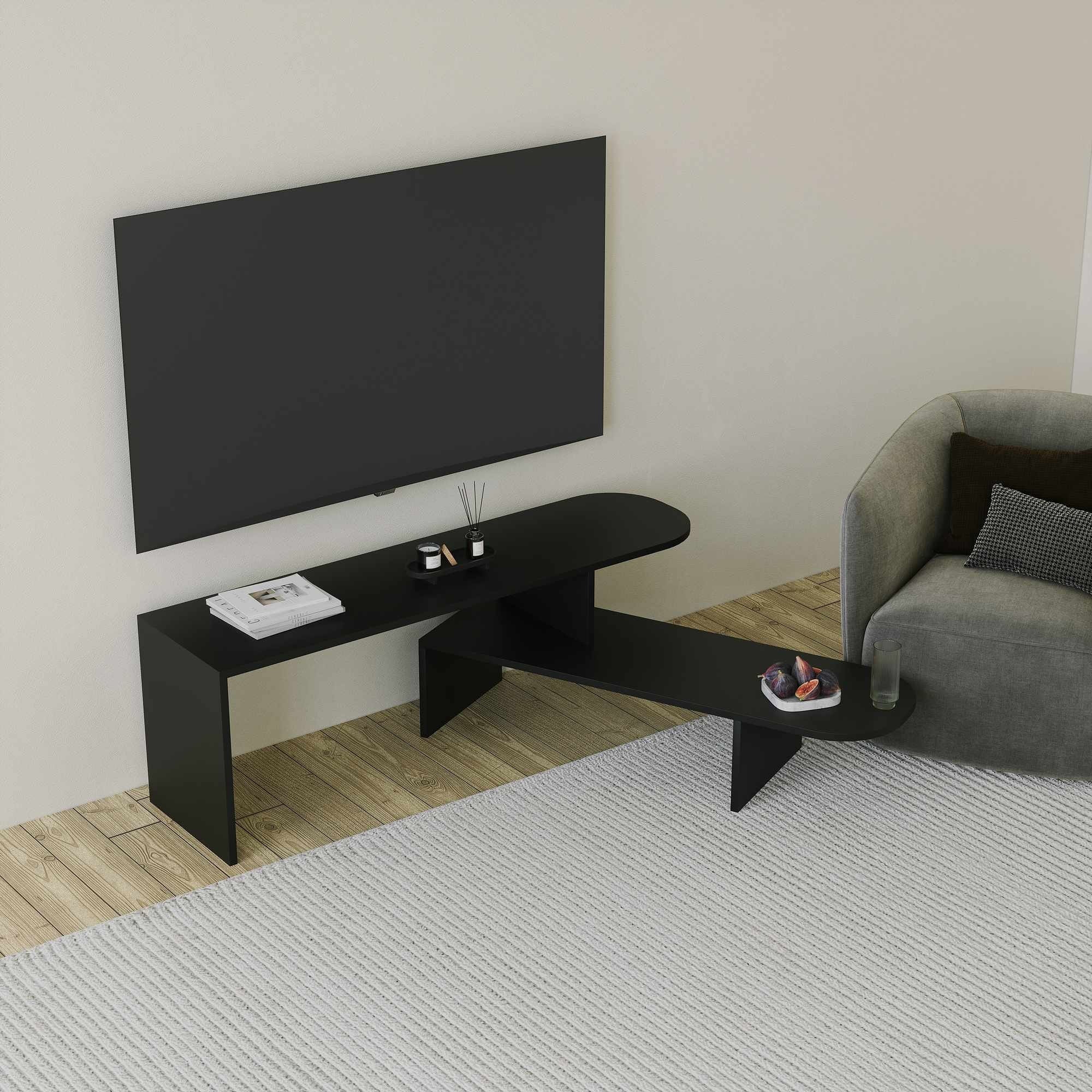 Comodă TV Puzzle, 130 x 45 x 35 cm, PAL melaminat — imaginea 3