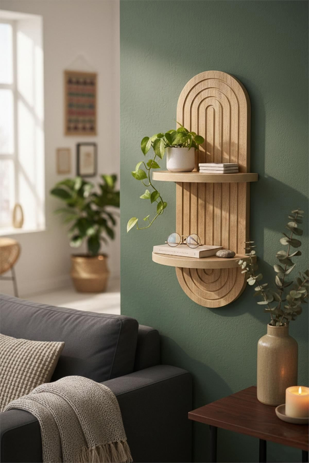 Raft de perete Artmtkwll2, 20 x 70 x 13 cm, PAL melaminat, design modern — imaginea 6