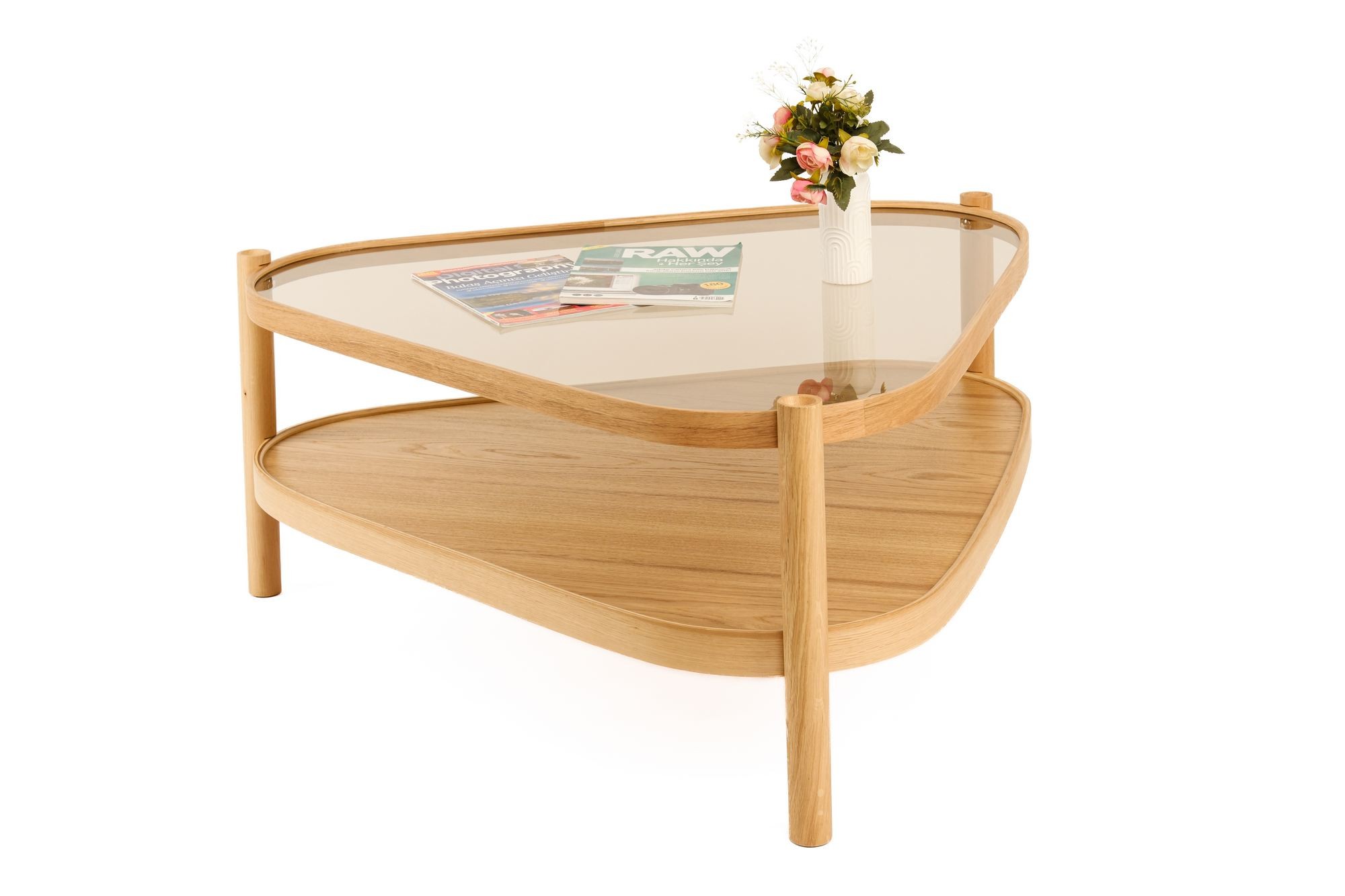 Masă de cafea Nesta 95, 95 x 48 x 95 cm, MDF, design compact — imaginea 2