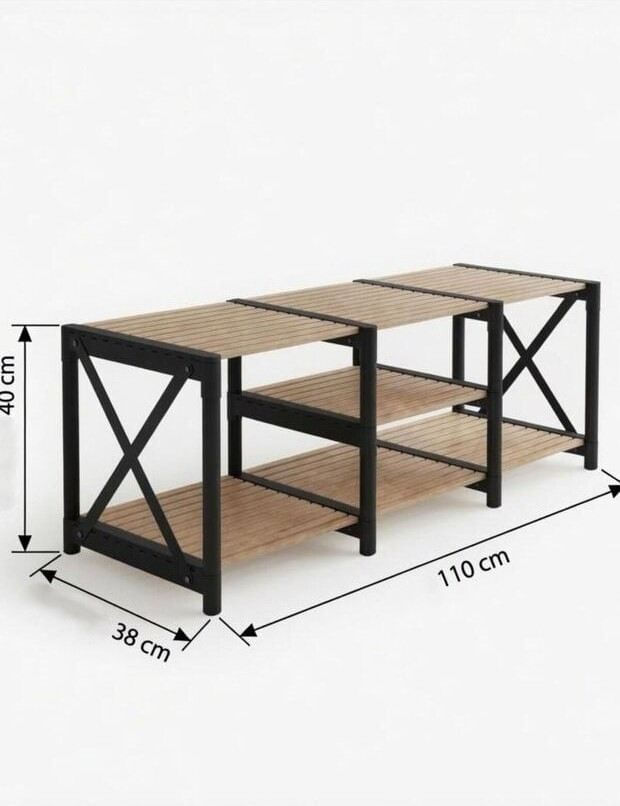 Comodă TV cu raft, 110 x 40 x 38 cm, lemn plastic — imaginea 2