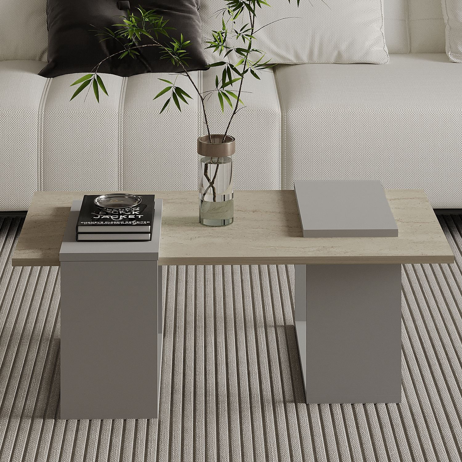 Masă de cafea Matris, 90 x 37 x 46, 6 cm, PAL melaminat, design compact — imaginea 3