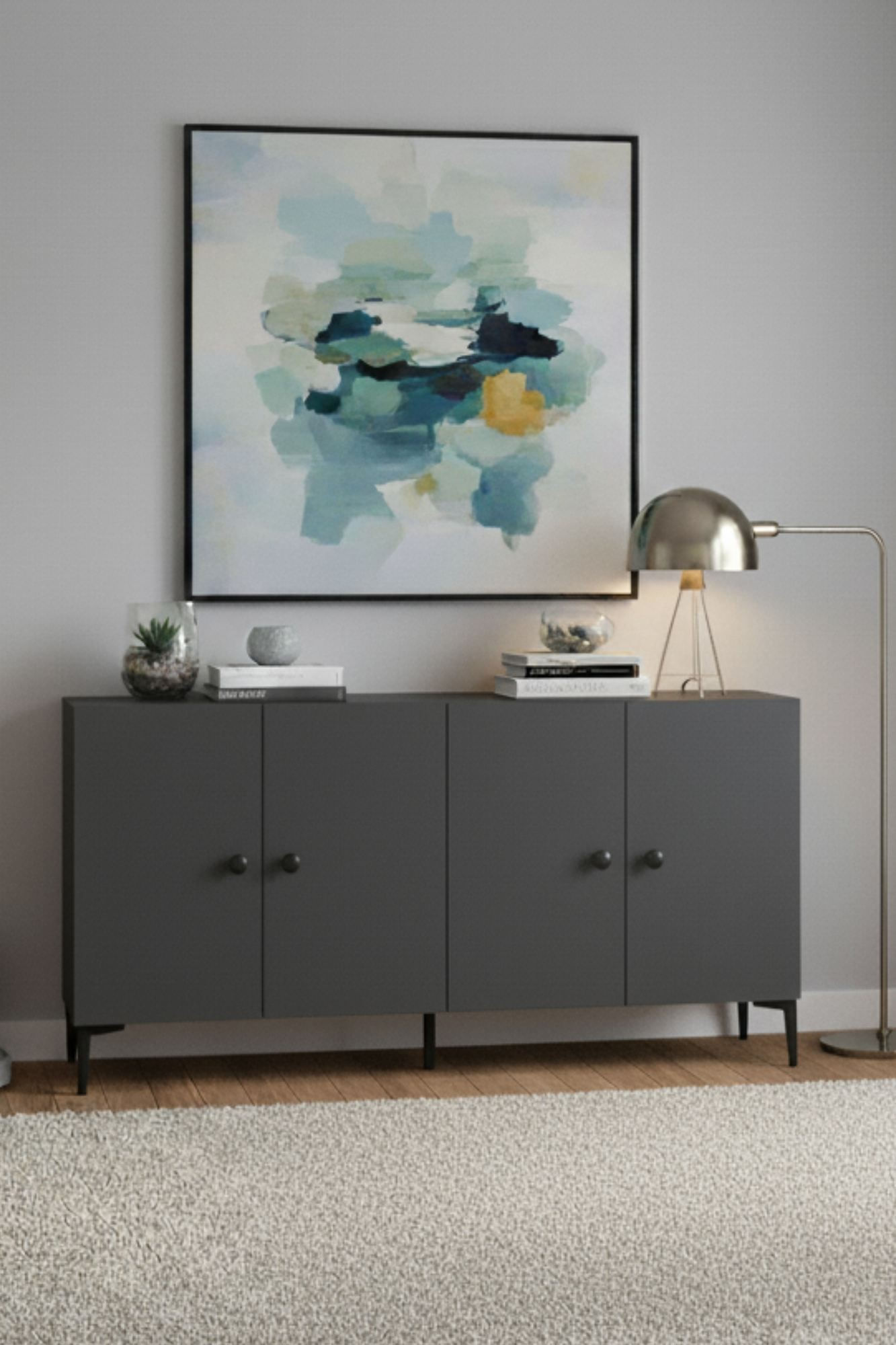 Consola Pella 150, 150 x 75 x 32 cm, PAL melaminat, spatiu de depozitare, fixare pe perete — imaginea 7