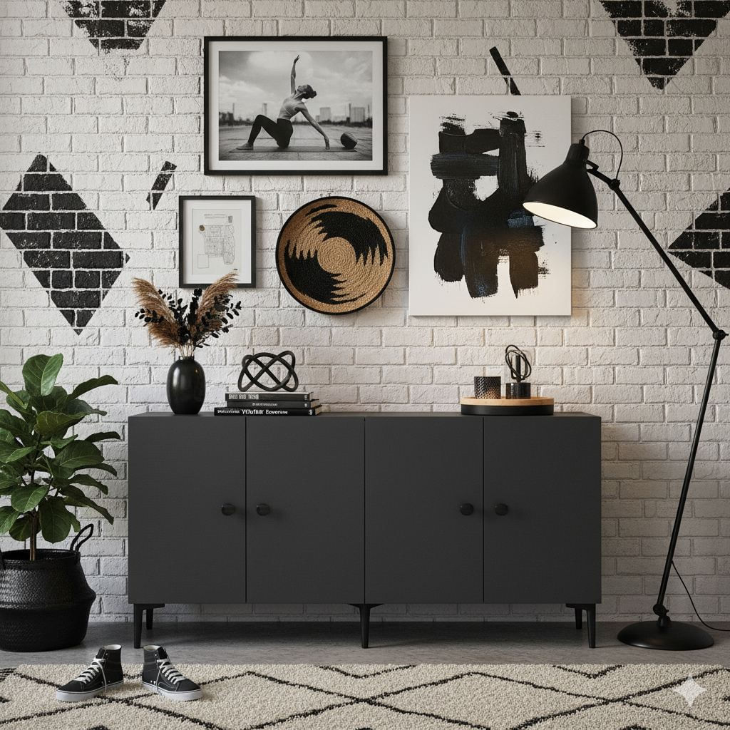 Consola Pella 150, 150 x 75 x 32 cm, PAL melaminat, spatiu de depozitare, fixare pe perete — imaginea 8