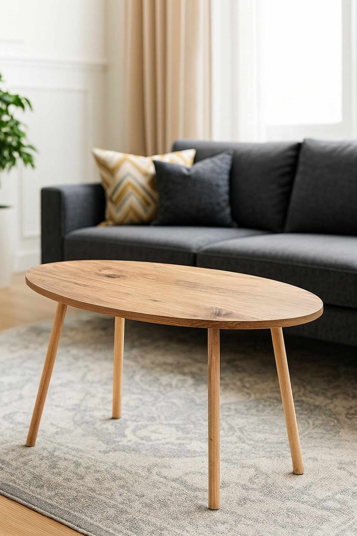 Masă de cafea Peka-126, 90 x 60 x 50 cm, PAL melaminat, design compact — imaginea 2
