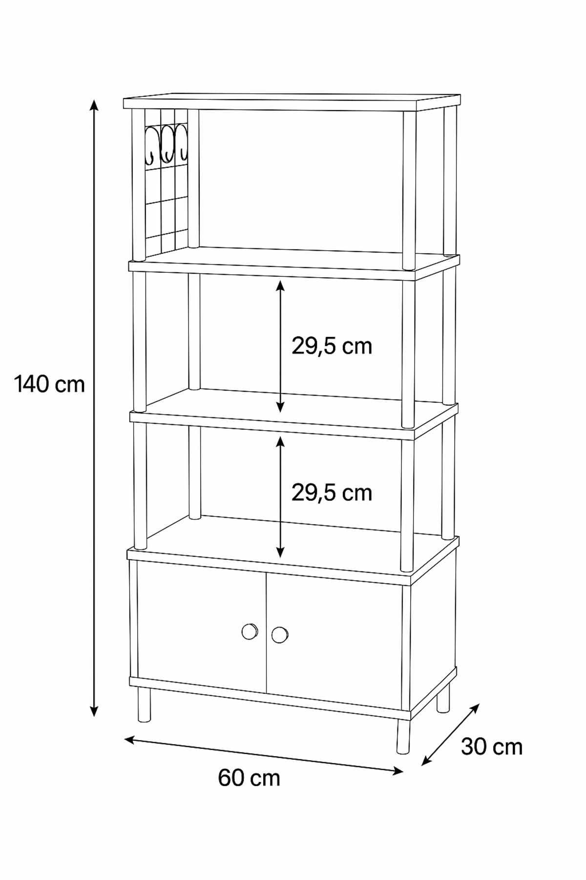 Mobilier bucătărie Pk09Pk, 60 x 140 x 30 cm, PAL melaminat — imaginea 3