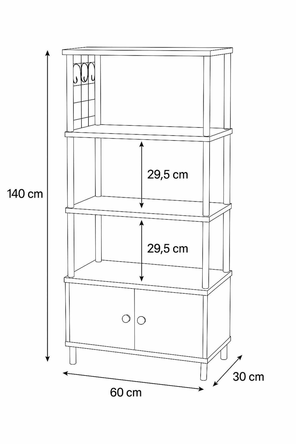 Mobilier bucătărie Pk09Pk, 60 x 140 x 30 cm, PAL melaminat — imaginea 4