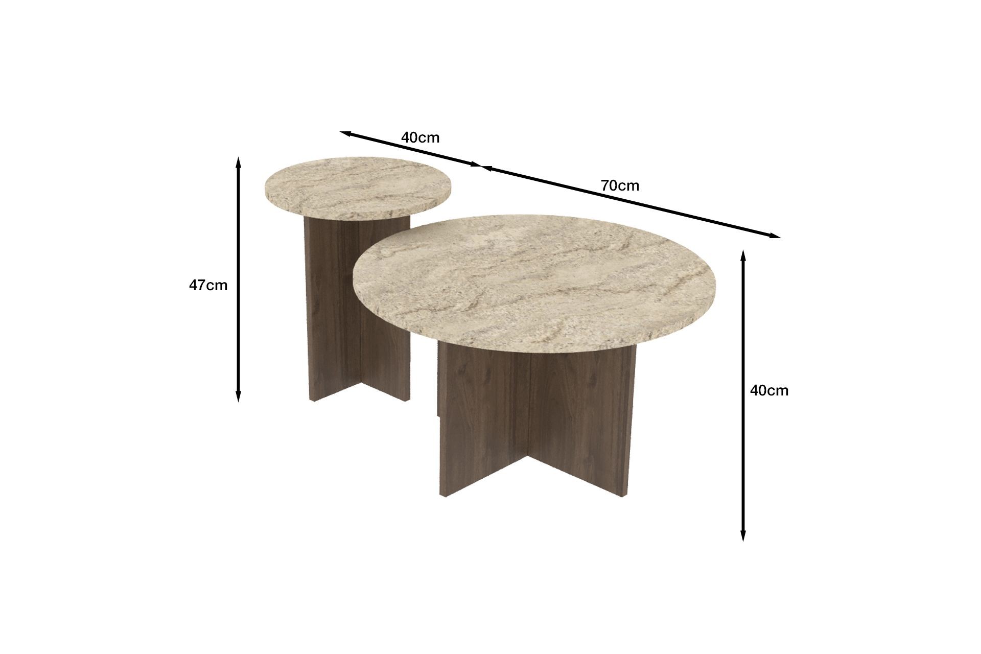 Masă de cafea Private, 70 x 40 x 70 cm, PAL melaminat, design compact — imaginea 2
