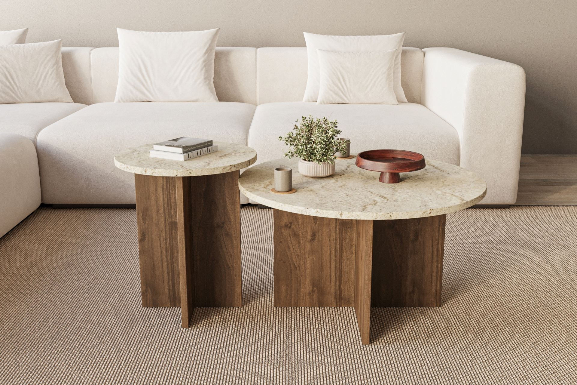 Masă de cafea Private, 70 x 40 x 70 cm, PAL melaminat, design compact — imaginea 3