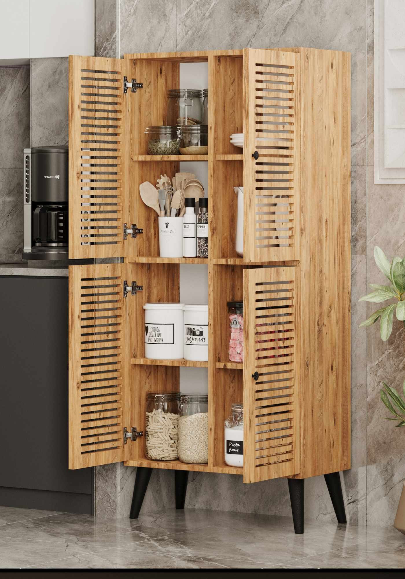 Dulap Deneb, 70 x 160 x 33 cm, MDF, fixare pe perete, capacitate 32 kg — imaginea 2