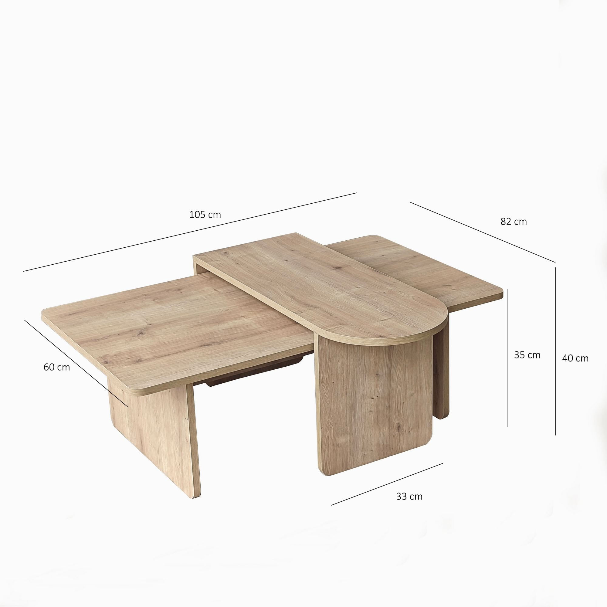 Masă de cafea Paris, 82 x 40 x 33 cm, PAL melaminat, design compact, bronz — imaginea 2