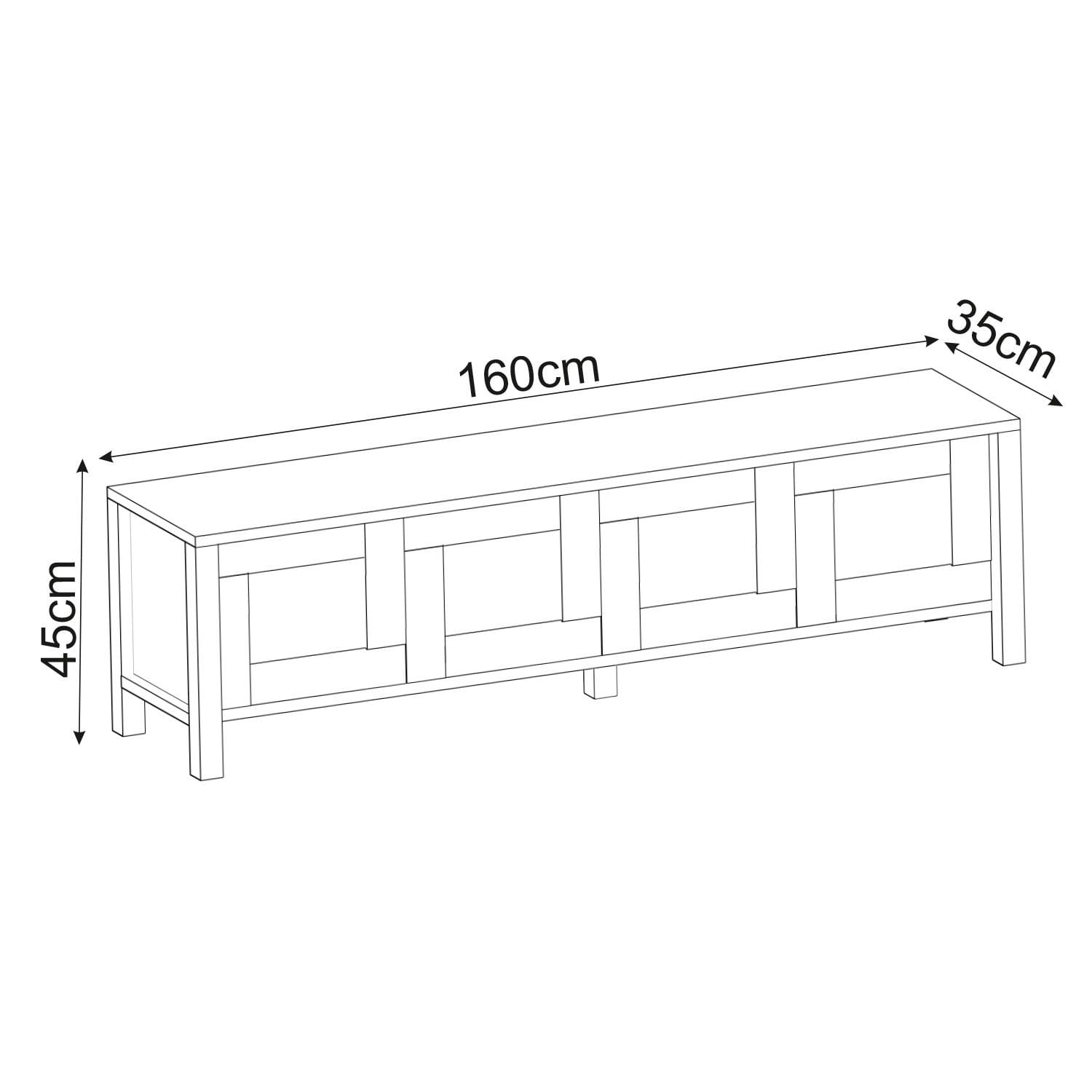 Comoda TV Vachel, 160 x 45 x 35 cm, PAL melaminat, fixare pe perete — imaginea 6