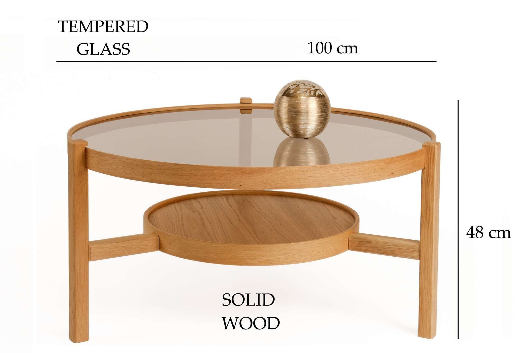 Masă de cafea Flora, lemn, design compact — imaginea 3