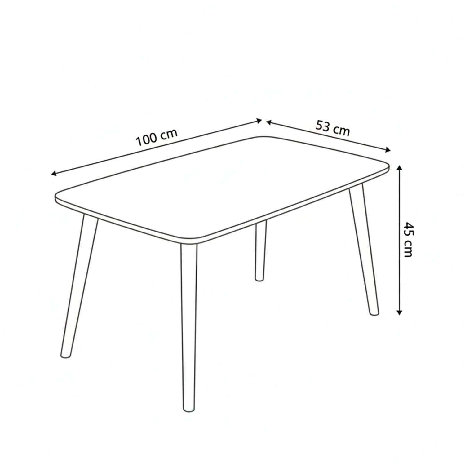 Masă de cafea Luci, 100 x 45 x 53 cm, MDF, design compact — imaginea 2