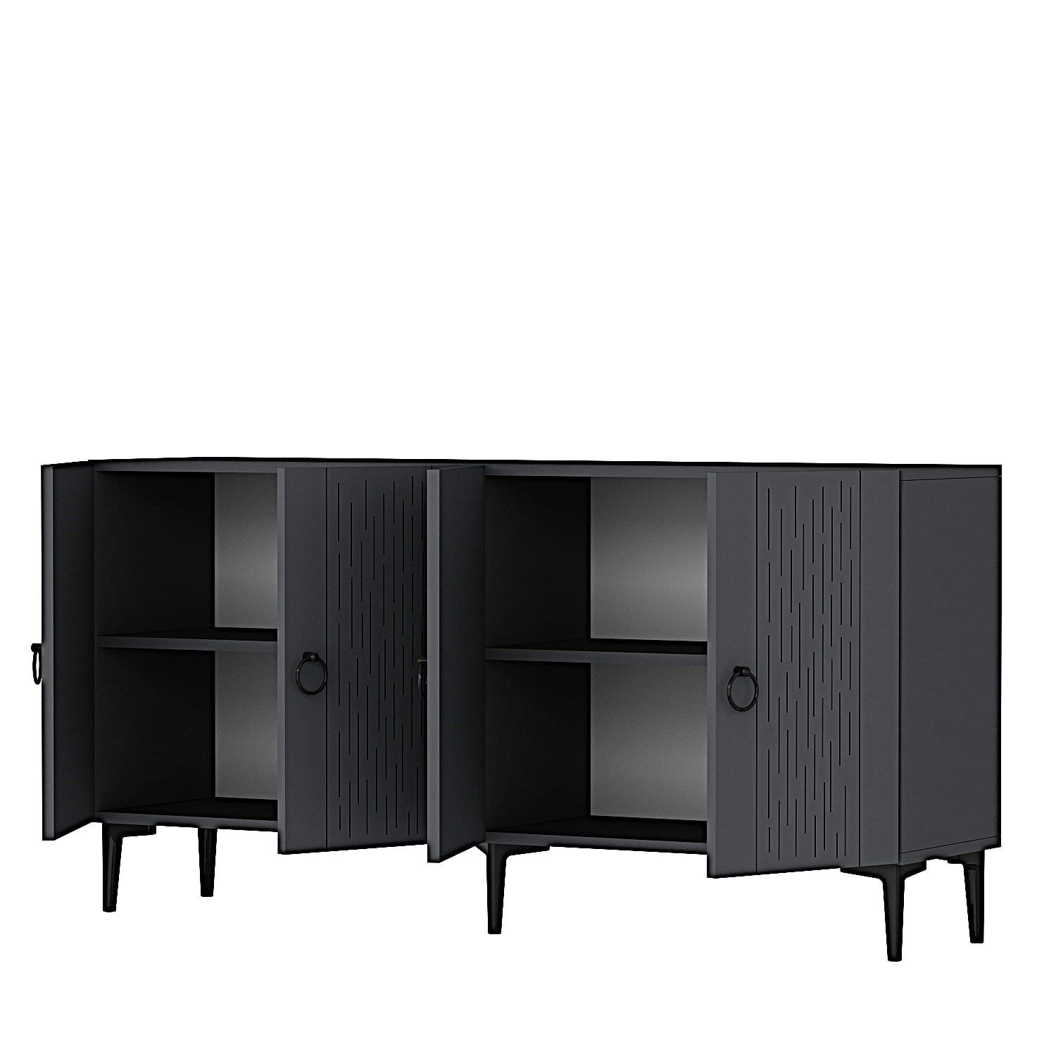 Consola Rain 150, 150 x 75 x 32 cm, PAL melaminat, spatiu de depozitare, fixare pe perete — imaginea 4