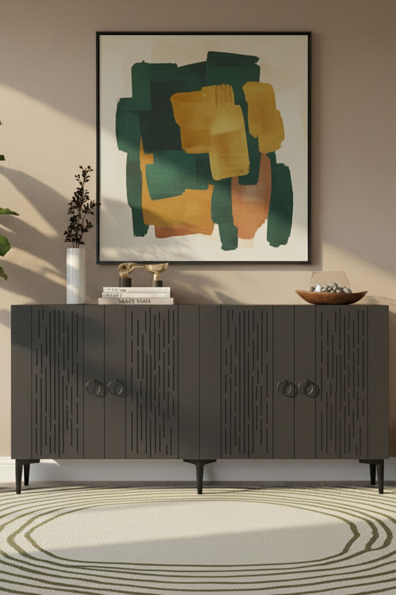 Consola Rain 150, 150 x 75 x 32 cm, PAL melaminat, spatiu de depozitare, fixare pe perete — imaginea 5