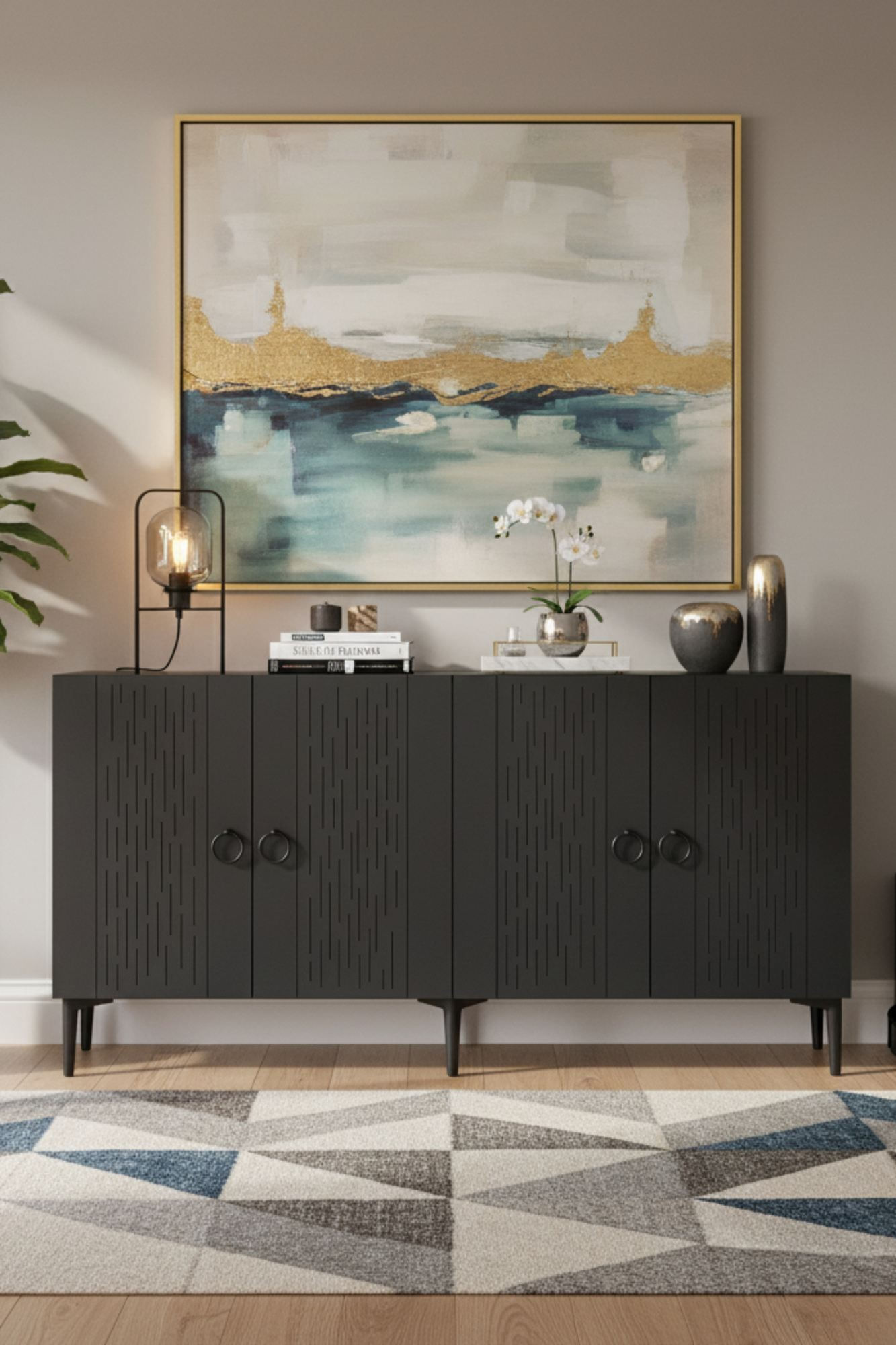 Consola Rain 150, 150 x 75 x 32 cm, PAL melaminat, spatiu de depozitare, fixare pe perete — imaginea 6
