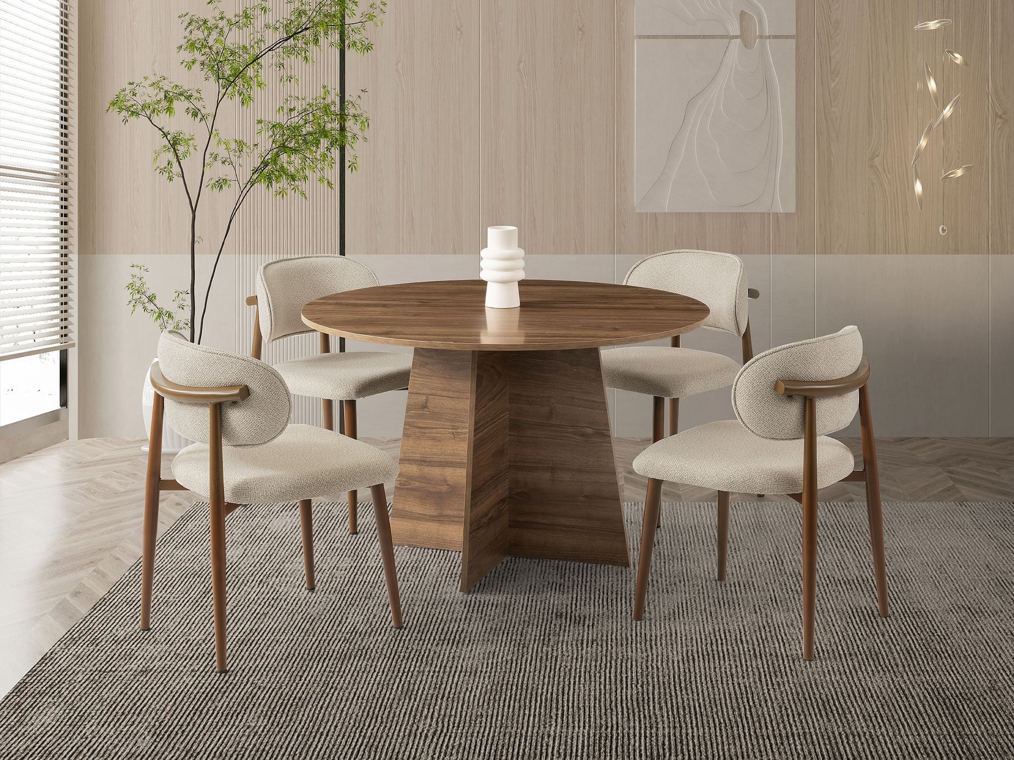 Masă dining Loop, 140 x 75 x 80 cm, PAL melaminat, capacitate 100 kg — imaginea 6
