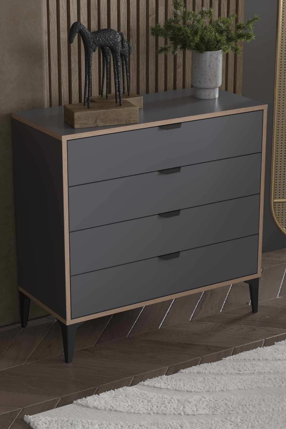 Comoda dormitor Arden 4, 90 x 88 x 40 cm, PAL melaminat — imaginea 4