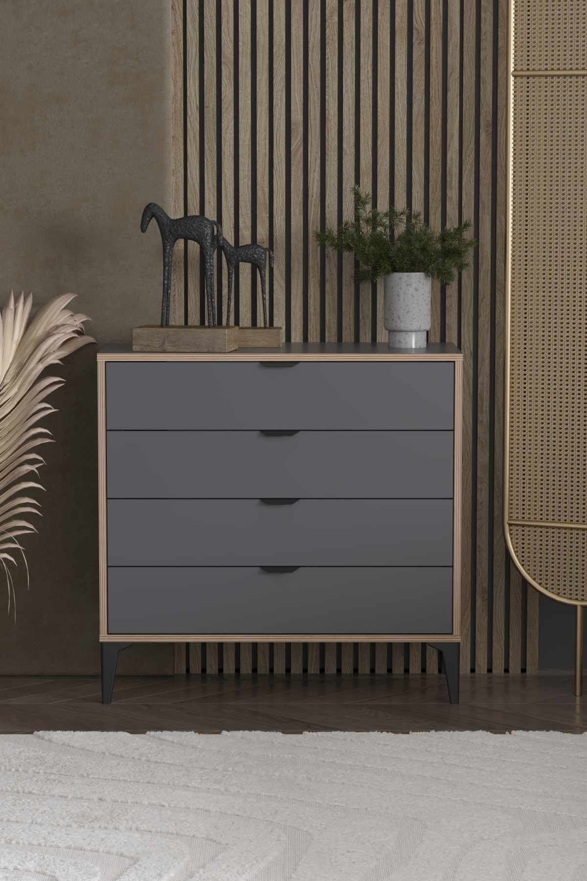 Comoda dormitor Arden 4, 90 x 88 x 40 cm, PAL melaminat — imaginea 6