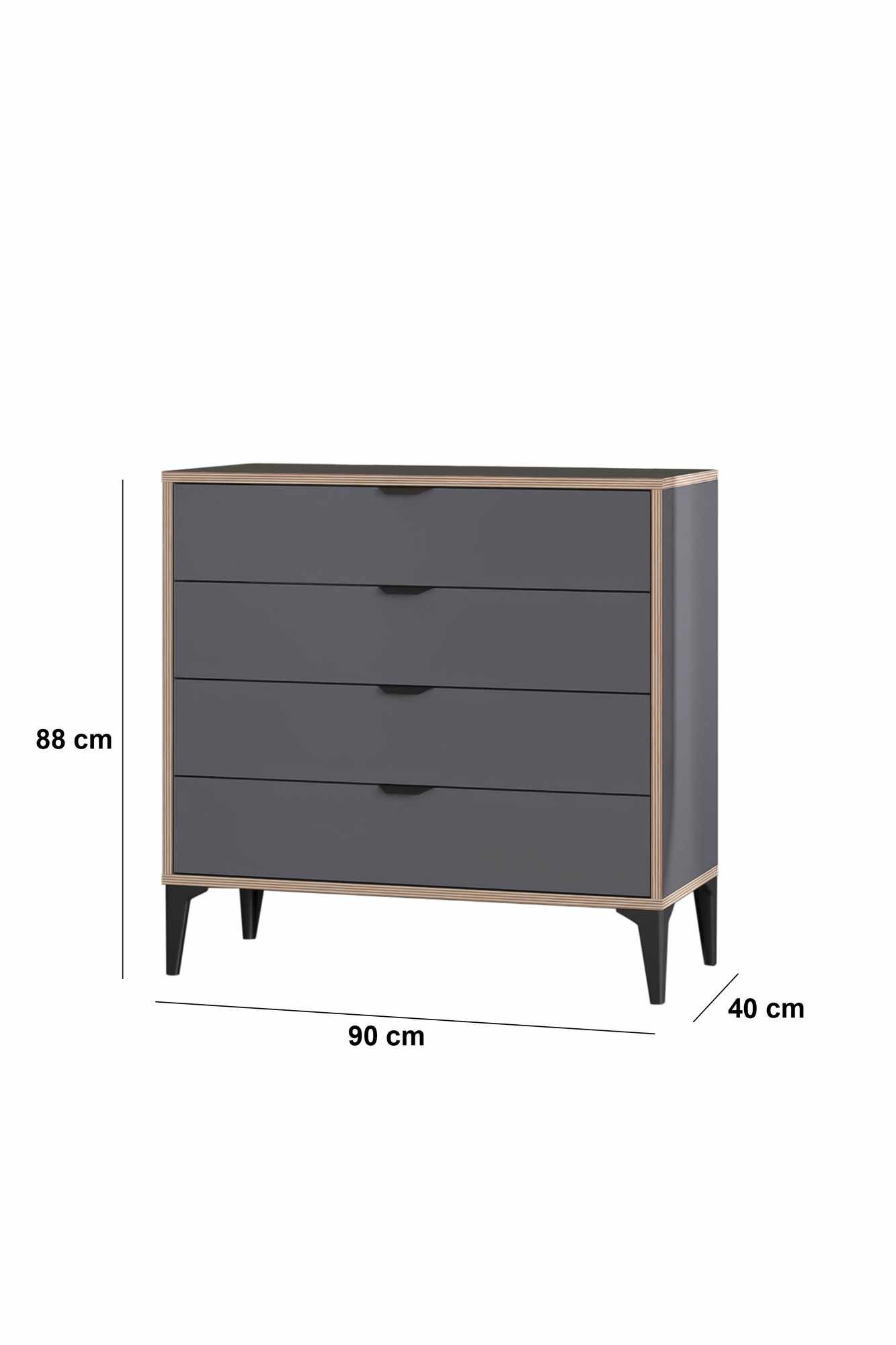 Comoda dormitor Arden 4, 90 x 88 x 40 cm, PAL melaminat — imaginea 7