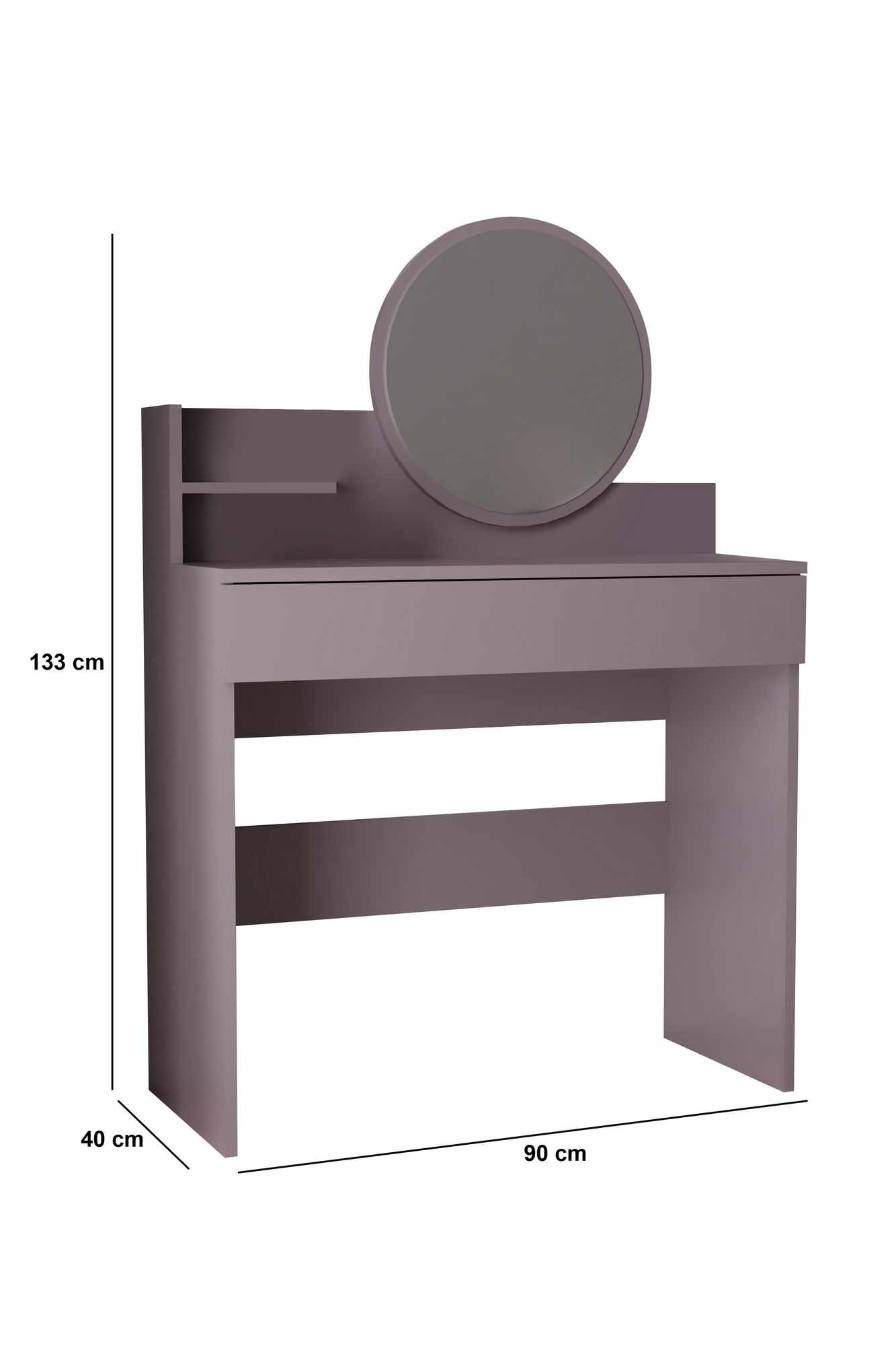 Masă de machiaj Harmony Mini rotundă, 90 x 133 x 40 cm, PAL melaminat — imaginea 5